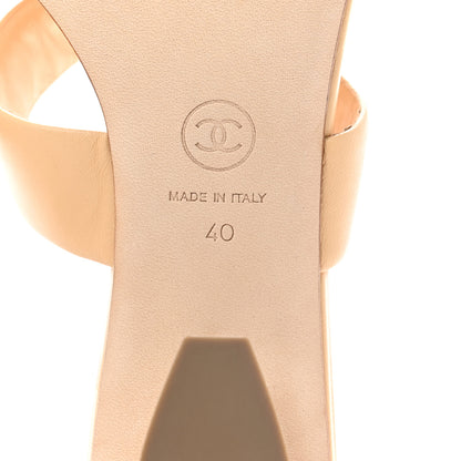 Hermes Chanel Lambskin Jeweled Mules 40 Beige 6 of 9
