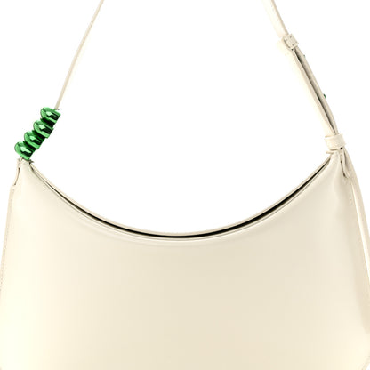 Bottega Veneta Brushed Calfskin Cradle Fold Over Shoulder Bag White Parakeet 7 of 17