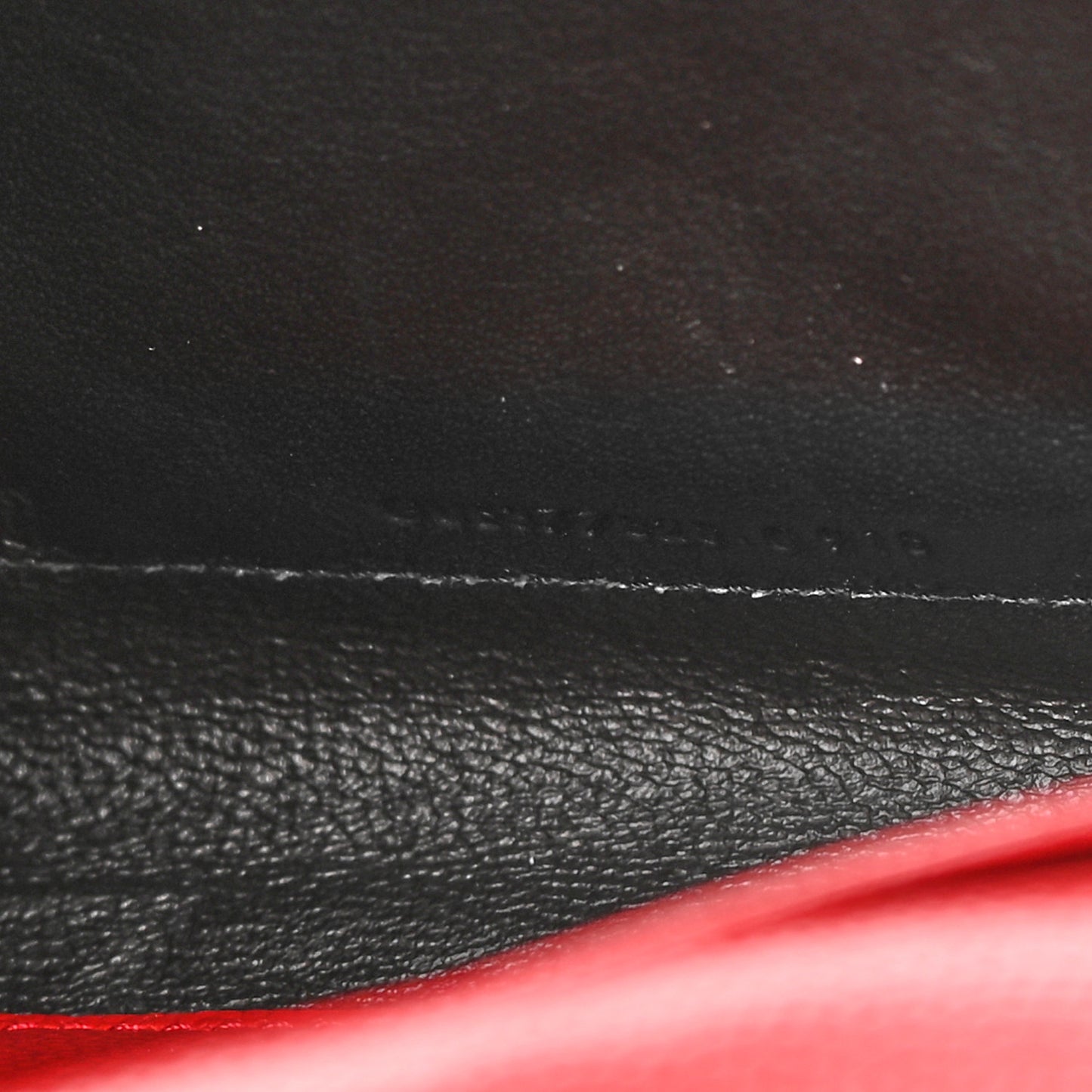 Grain De Poudre Matelasse Chevron Monogram Chain Wallet Red