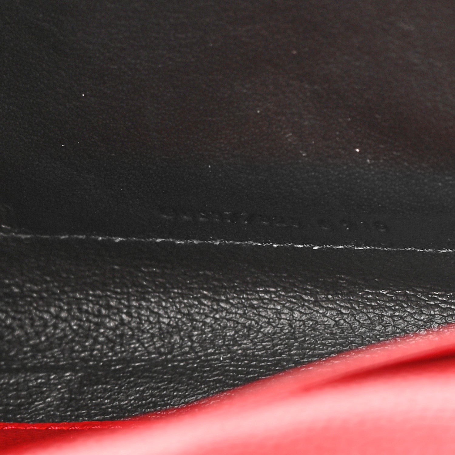 Saint Laurent Grain De Poudre Matelasse Chevron Monogram Chain Wallet Red 7 of 13
