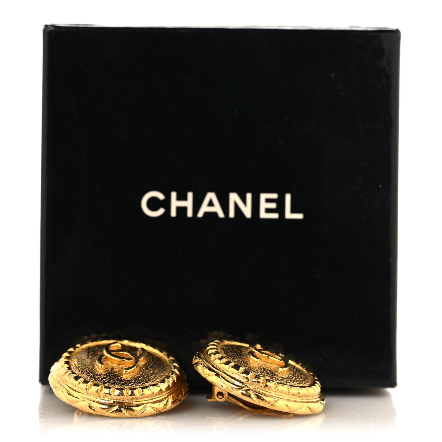 Chanel CC Clip On Earrings Gold 5 of 5