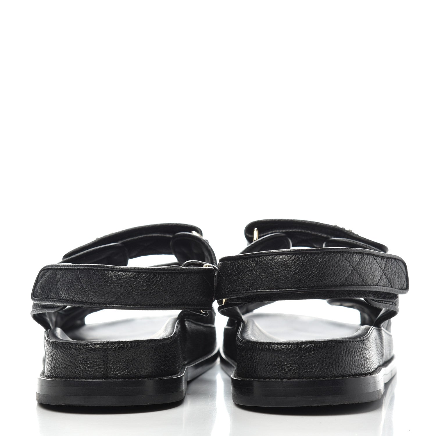 Chanel Grained Calfskin Velcro Dad Sandals 41 Black 7 of 11