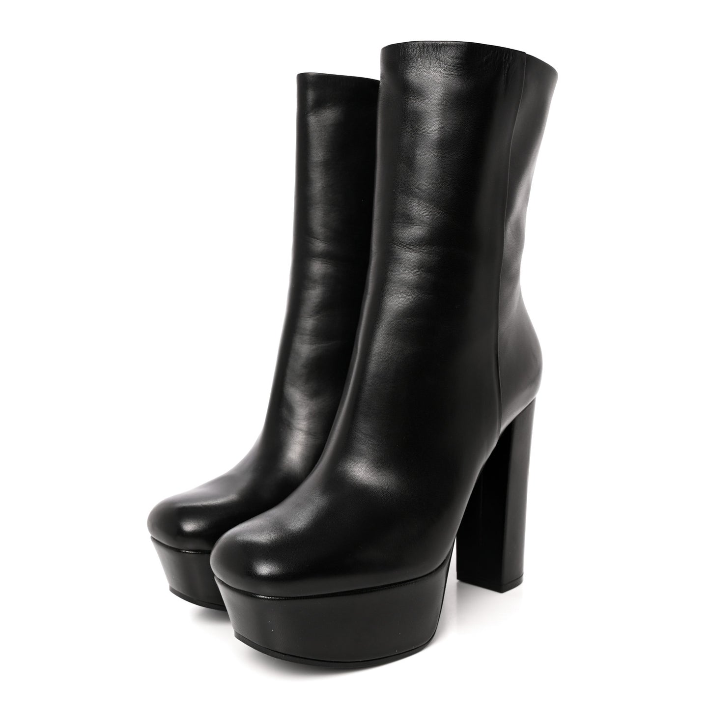 Kid Side Zip Platform Boots 37.5 Black