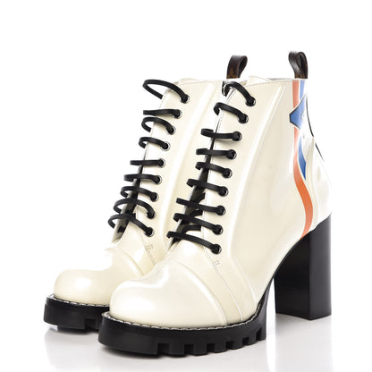 Louis Vuitton Patent Calfskin Spaceship Star Trail Ankle Boots 39.5 White 3 of 11