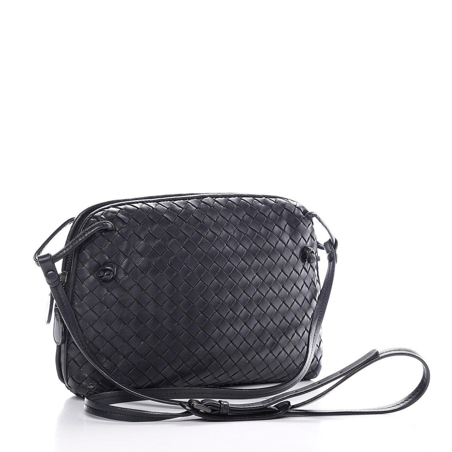 Nappa Intrecciato Pillow Crossbody Messenger Black