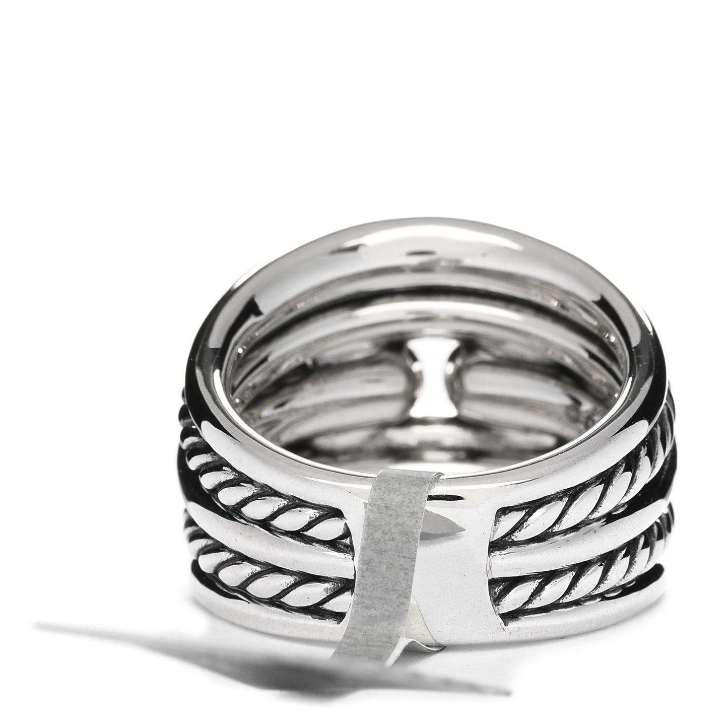 Sterling Silver Thoroughbred Cushion Link Ring 52 6