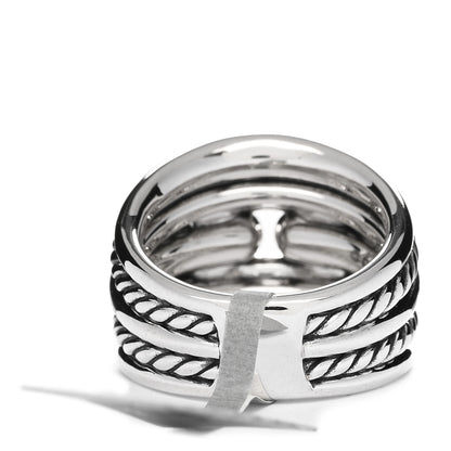 David Yurman Sterling Silver Thoroughbred Cushion Link Ring 52 6 2 of 3