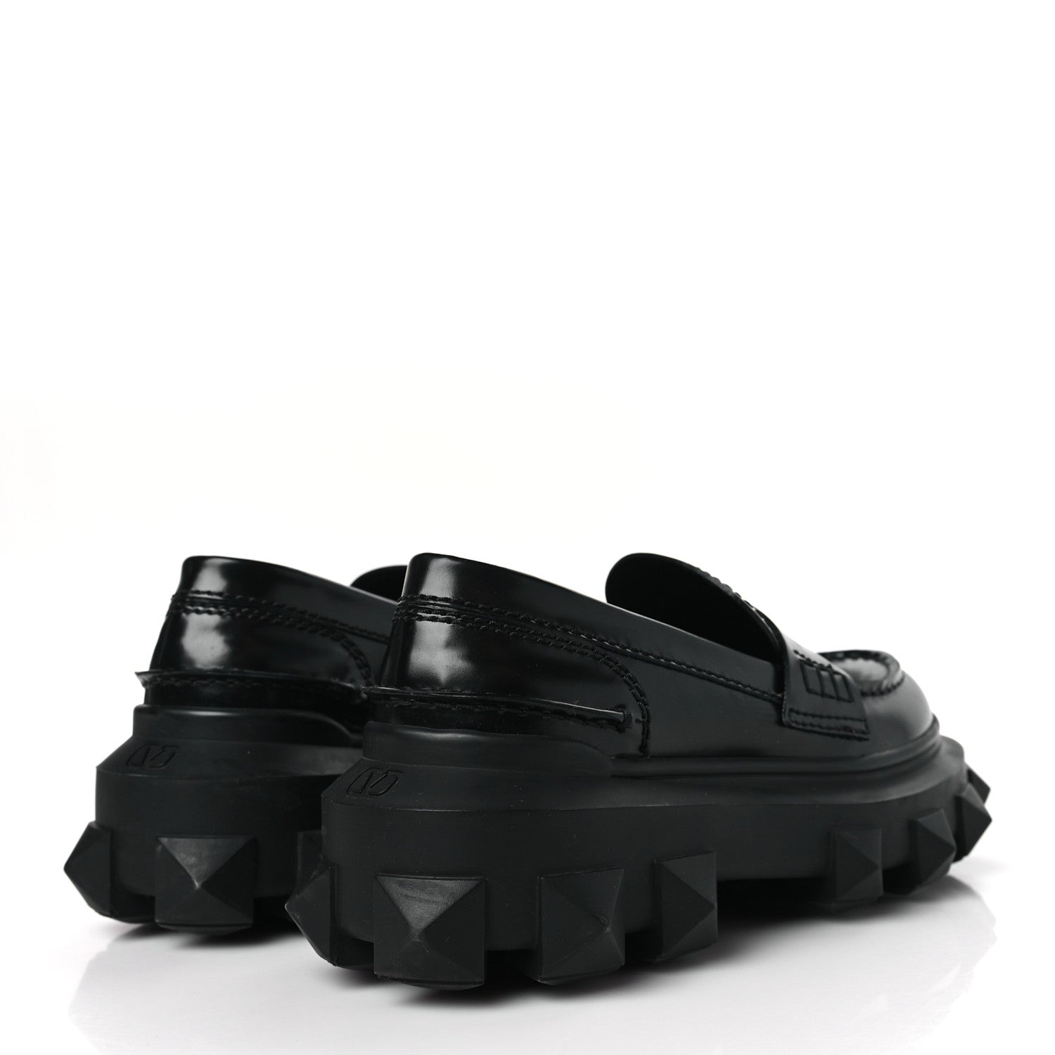 Valentino Garavani Calfskin Womens Trackstud Beatle 45/55mm Loafers 36 Black 4 of 9