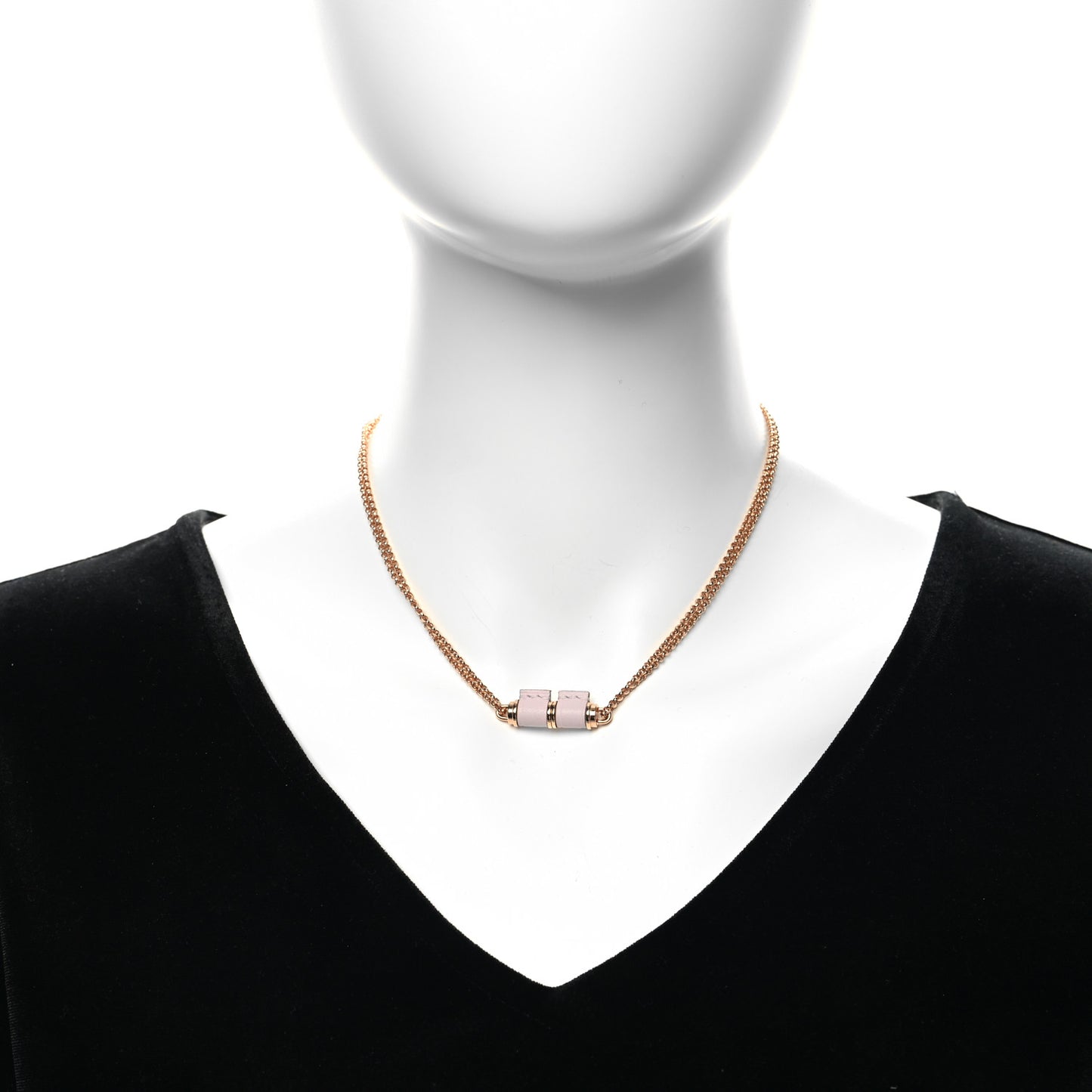 Swift Rose Gold Charniere Pendant Necklace Mauve Pale