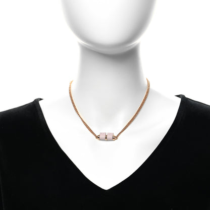 Hermes Swift Rose Gold Charniere Pendant Necklace Mauve Pale 2 of 8