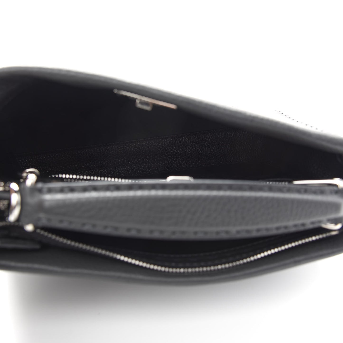 Cuoio Romano Lavorazione Selleria Stitch Gradient Mini Peekaboo Iconic Fit Satchel Asfalto Black White