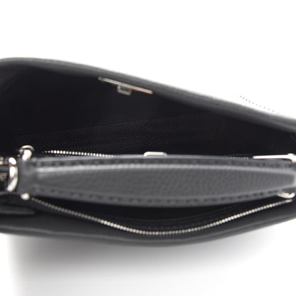 Fendi Cuoio Romano Lavorazione Selleria Stitch Gradient Mini Peekaboo Iconic Fit Satchel Asfalto Black White 5 of 9