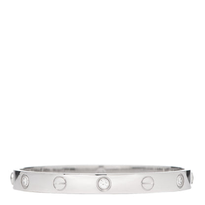 Cartier 18K White Gold 6 Diamond LOVE Bracelet 16 3 of 6