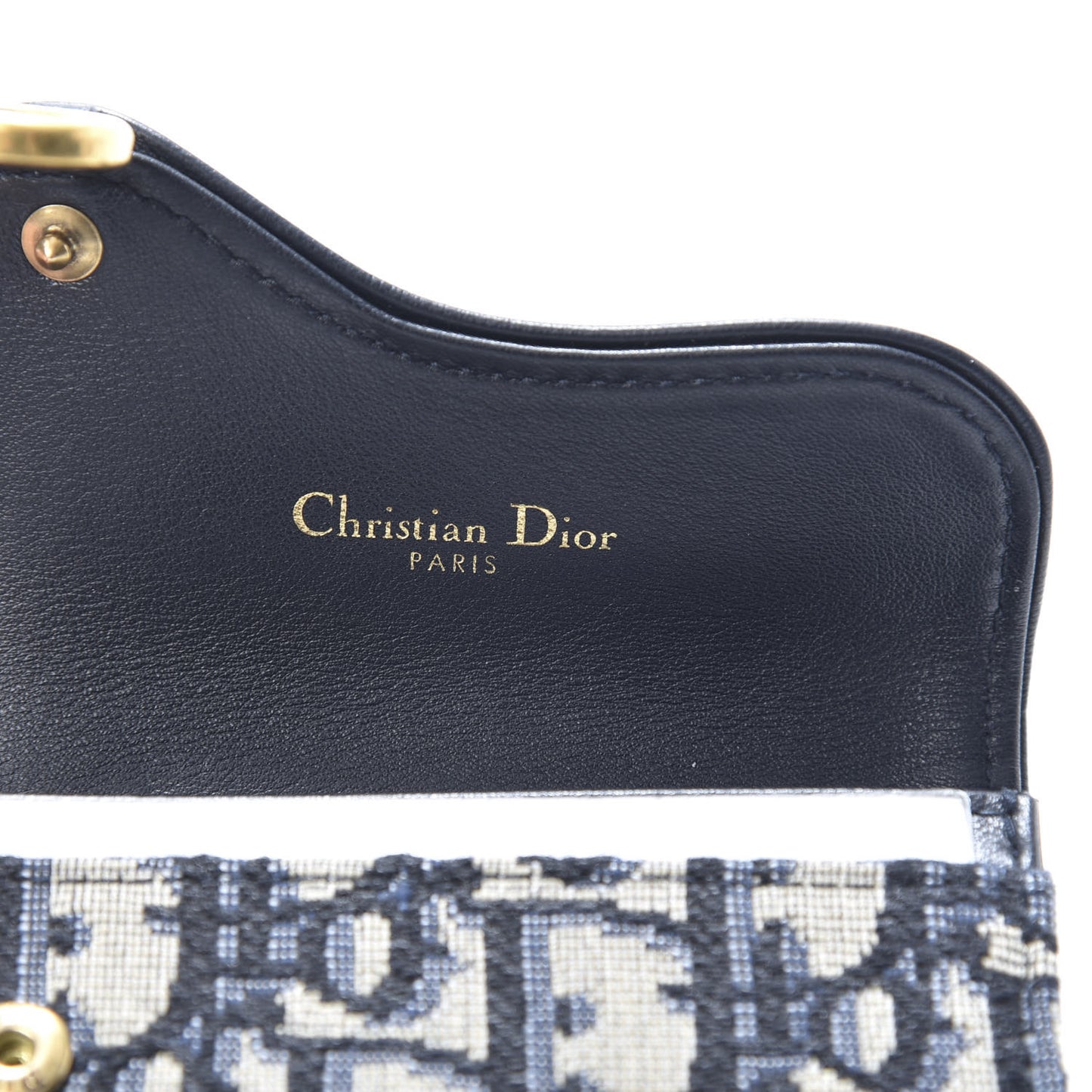 Oblique Saddle Card Holder Blue