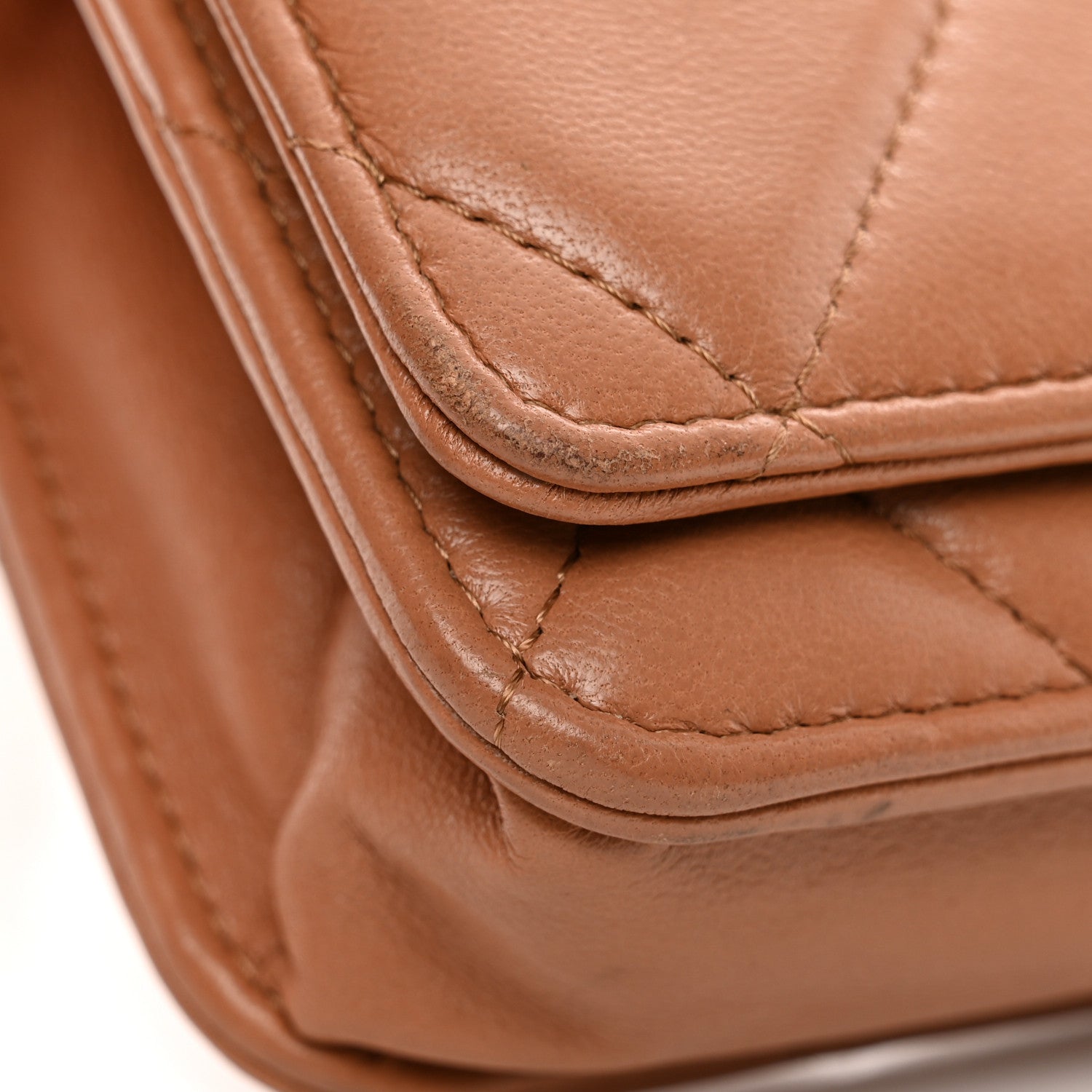 Chanel Lambskin Quilted Chanel 19 Wallet On Chain WOC Brown 14 of 14