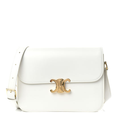 Celine Shiny Calfskin Large Triomphe White 1 of 10