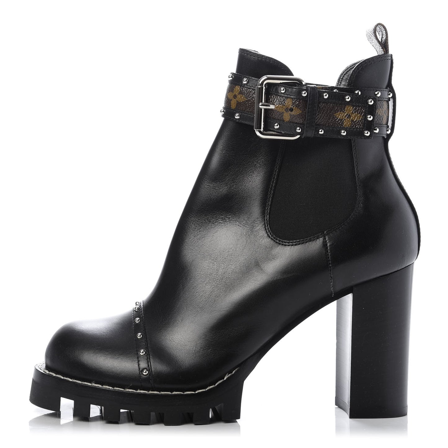 Calfskin Monogram Star Trail Chelsea Ankle Boots 41 Black