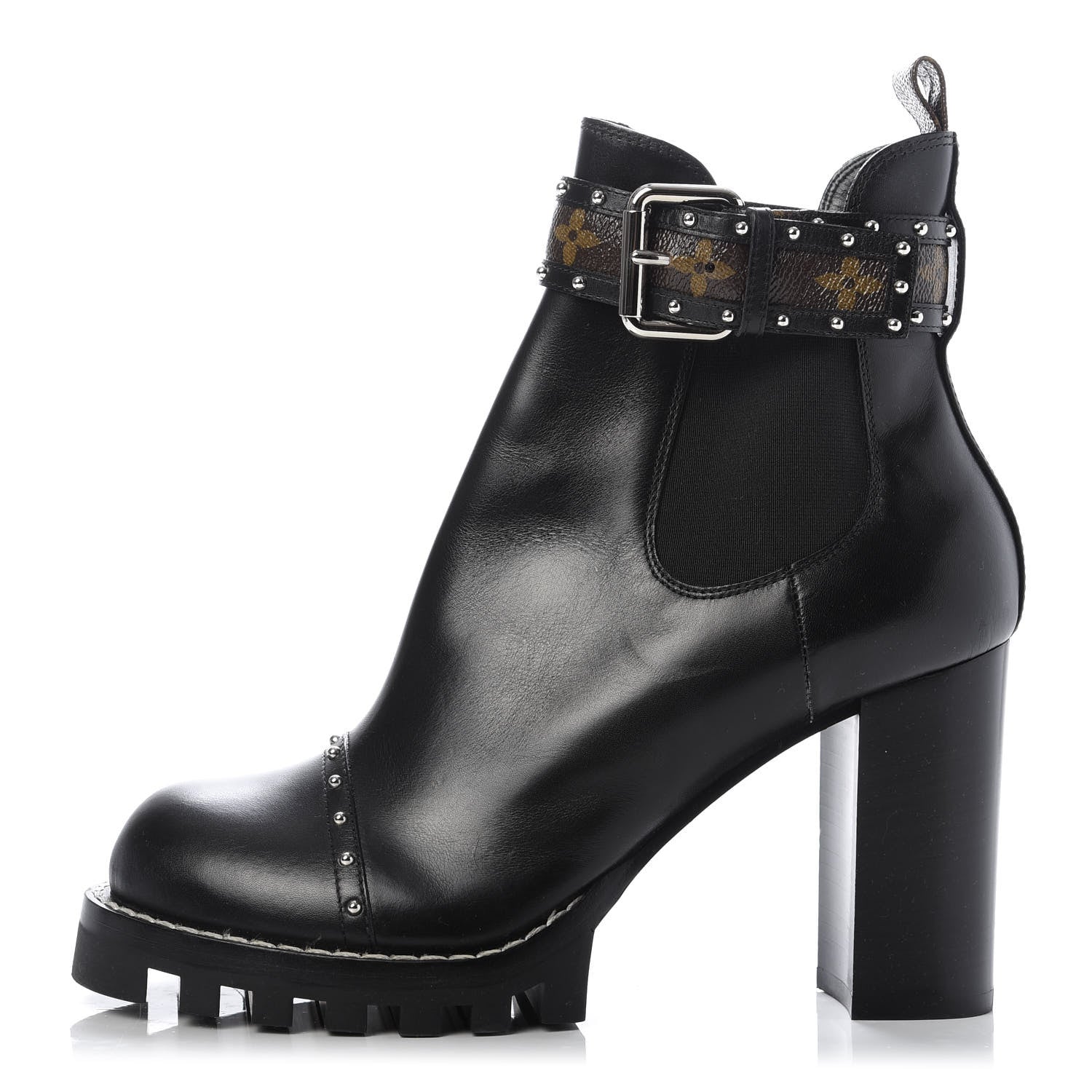 Louis Vuitton Calfskin Monogram Star Trail Chelsea Ankle Boots 41 Black 1 of 9