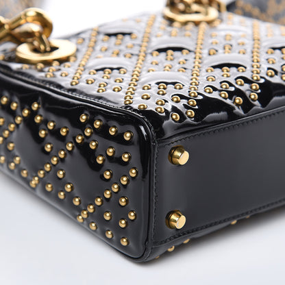Christian Dior Patent Studded Mini Supple Lady Dior Black 8 of 11