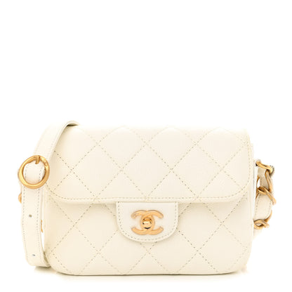 Chanel Caviar Quilted Mini Chain Flap White 1 of 11