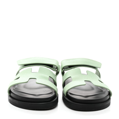 Hermes Epsom Womens Chypre Sandals 36 Vert Jade 2 of 15