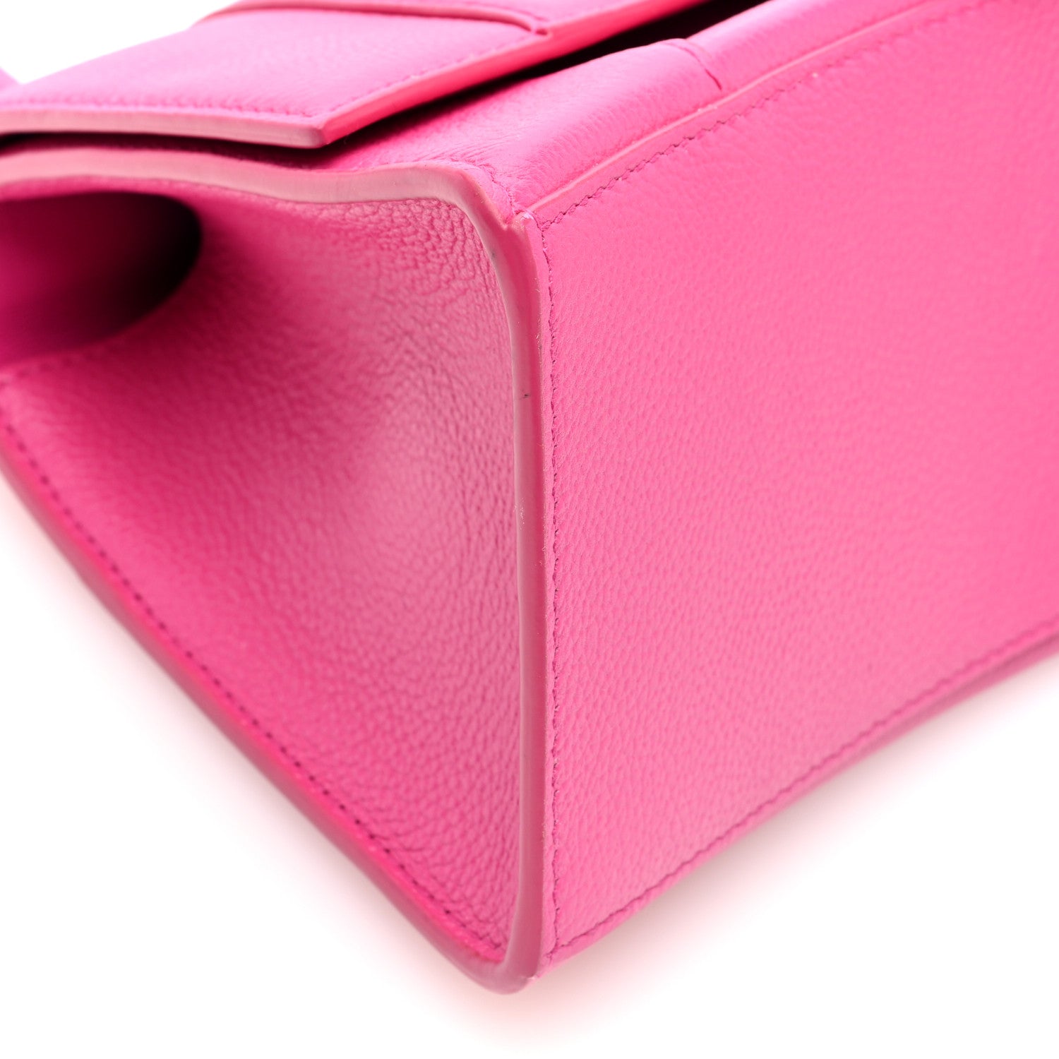 Balenciaga Grained Calfskin Tonal B Small Hourglass Top Handle Bag Acid Fuchsia 9 of 10