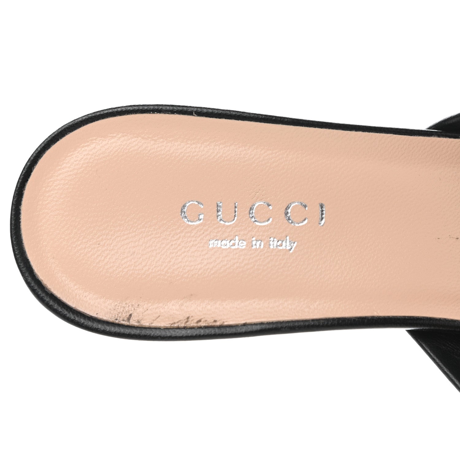 Gucci Nappa Crawford Knot Mid Heel Slide Sandals 35 Black 6 of 11