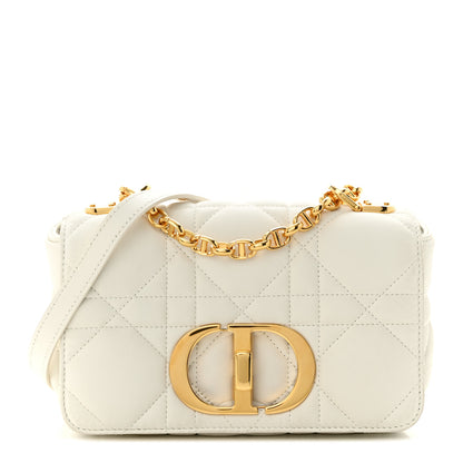 Christian Dior Calfskin Macrocannage Mini Caro Bag White 1 of 13