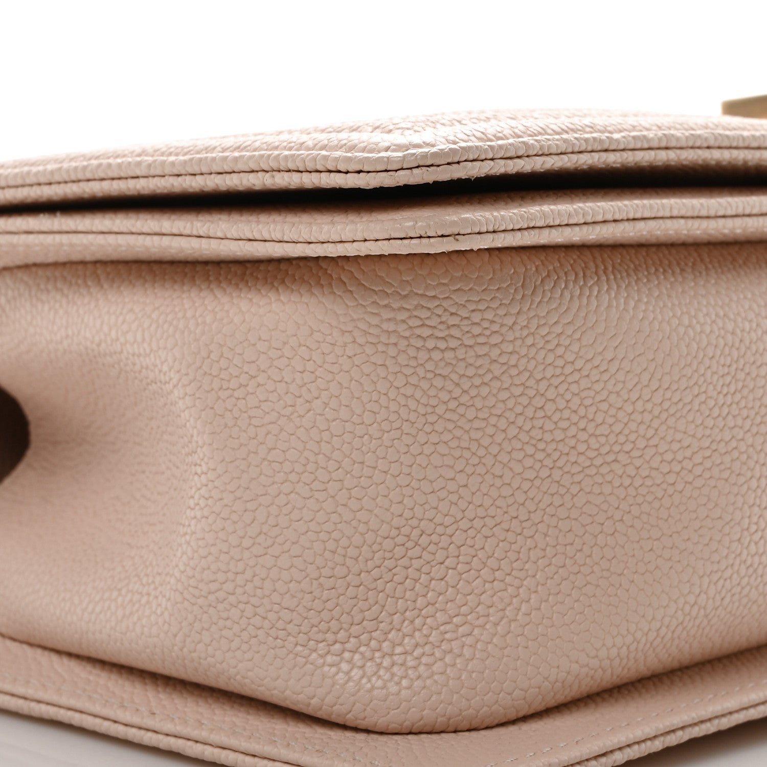 Chanel Caviar Chevron Quilted Medium Boy Flap Nude 9 of 10