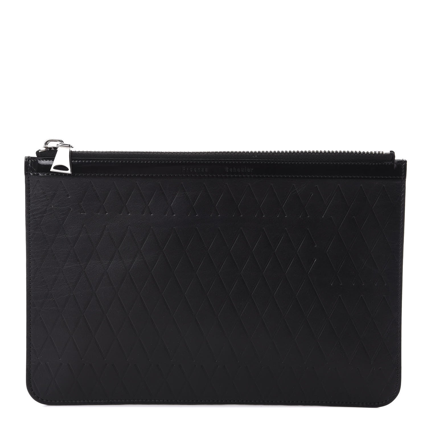 Proenza Schouler Diamond Calfskin Embossed Zip Pouch Black 1 of 6