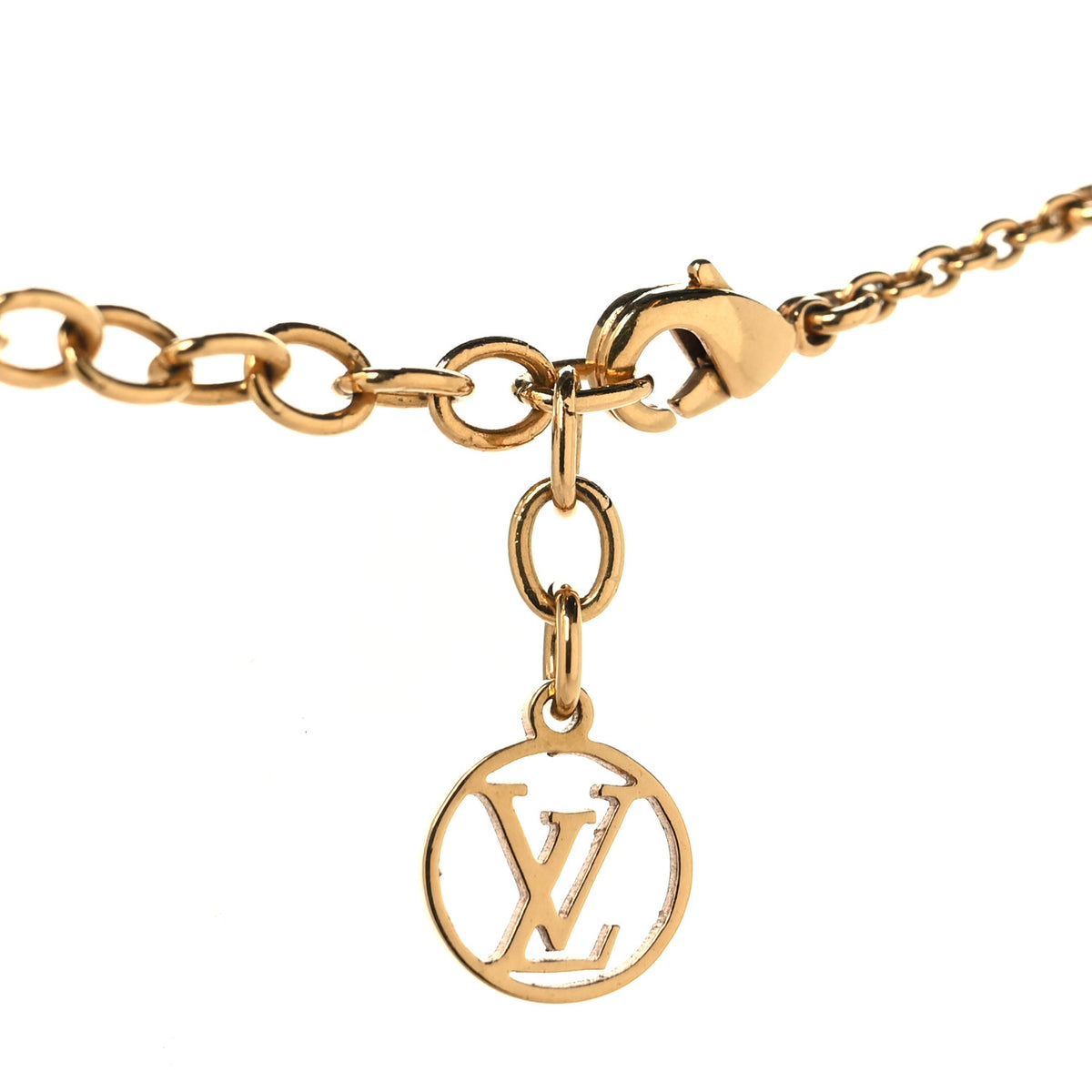 Louis Vuitton Brass Essential V Necklace Gold 6 of 6