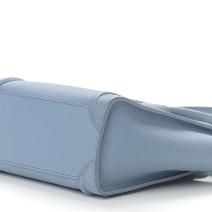 Celine Drummed Calfskin Nano Luggage Blue 8 of 8