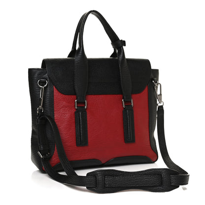3.1 Phillip Lim Textured Calfskin Medium Pashli Satchel Crimson Black 4 of 11