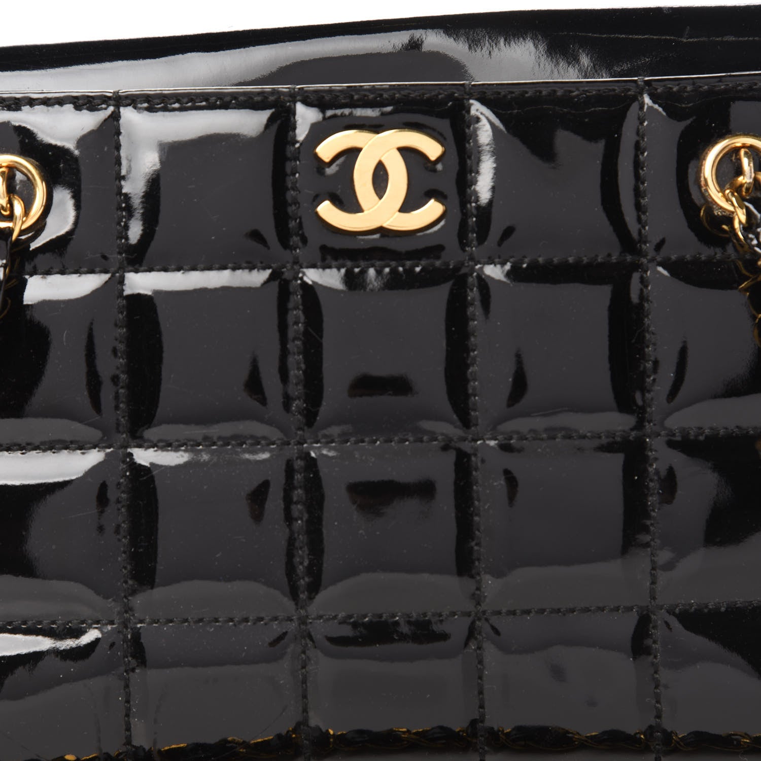 Chanel Patent Chocolate Bar CC Tote Black 10 of 10