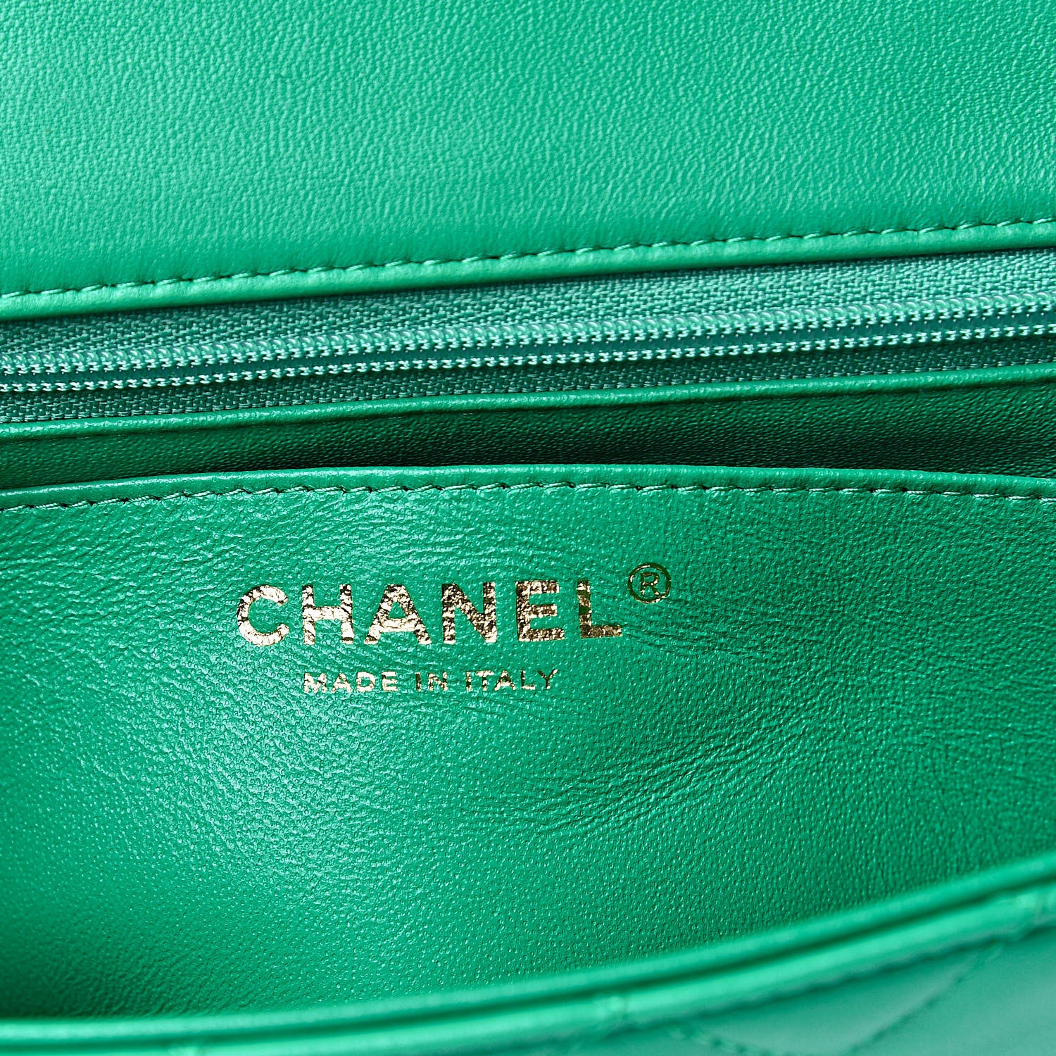 Chanel Lambskin Quilted Mini Rectangular Flap Green 6 of 9