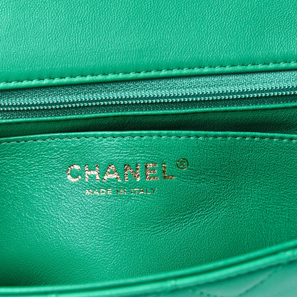 Chanel Lambskin Quilted Mini Rectangular Flap Green 6 of 9