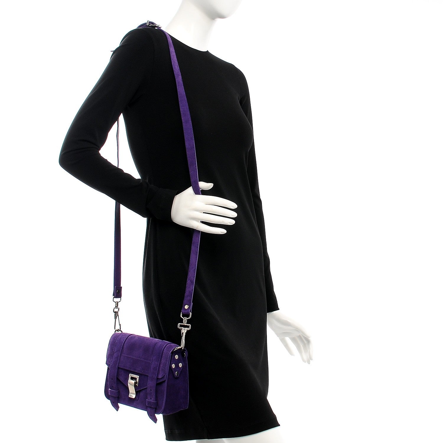 Proenza Schouler Suede PS1 Mini Pouch Messenger Bag Amethyst 2 of 9