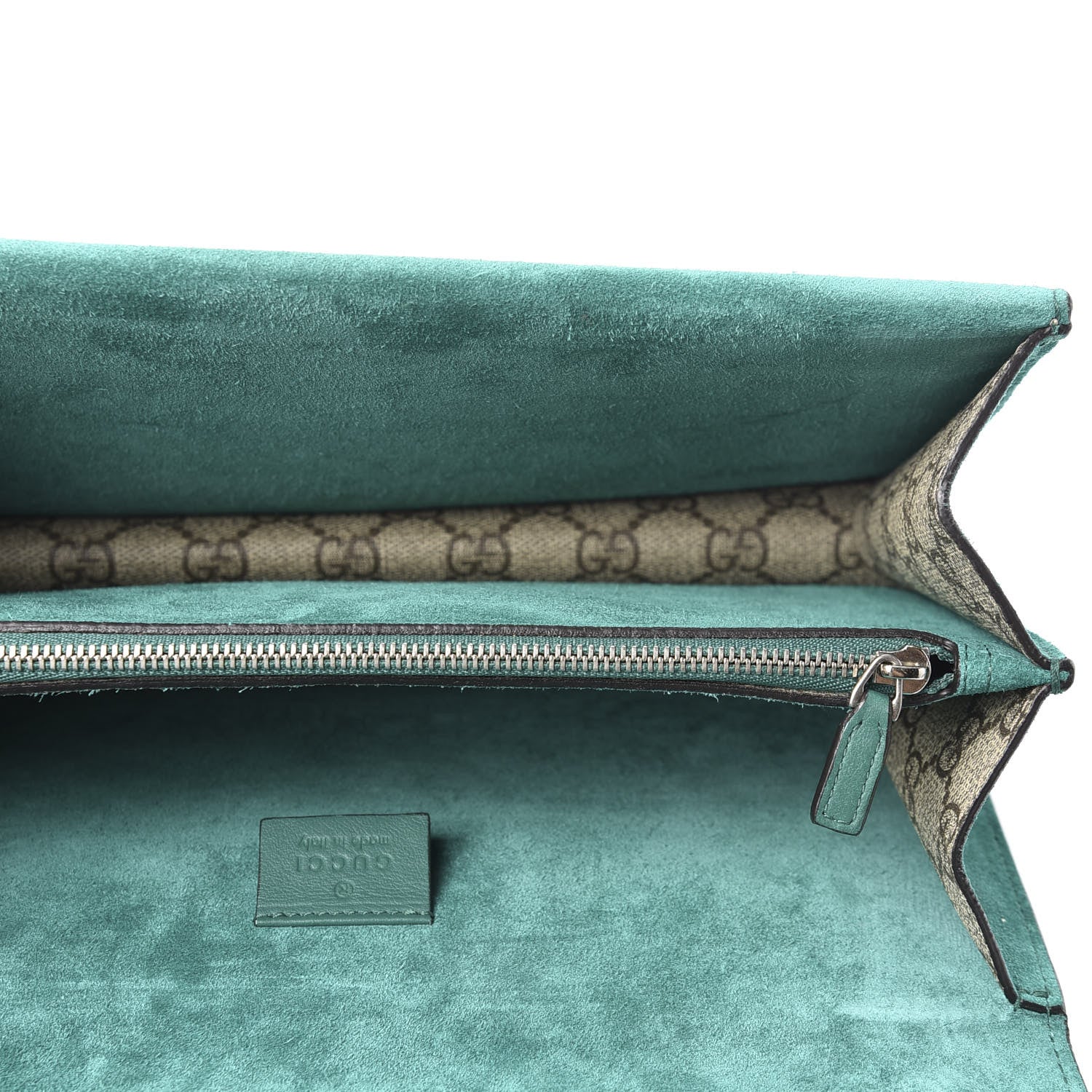 Gucci GG Supreme Monogram Willow Hill Embroidered Small Dionysus Shoulder Bag Emerald 4 of 9