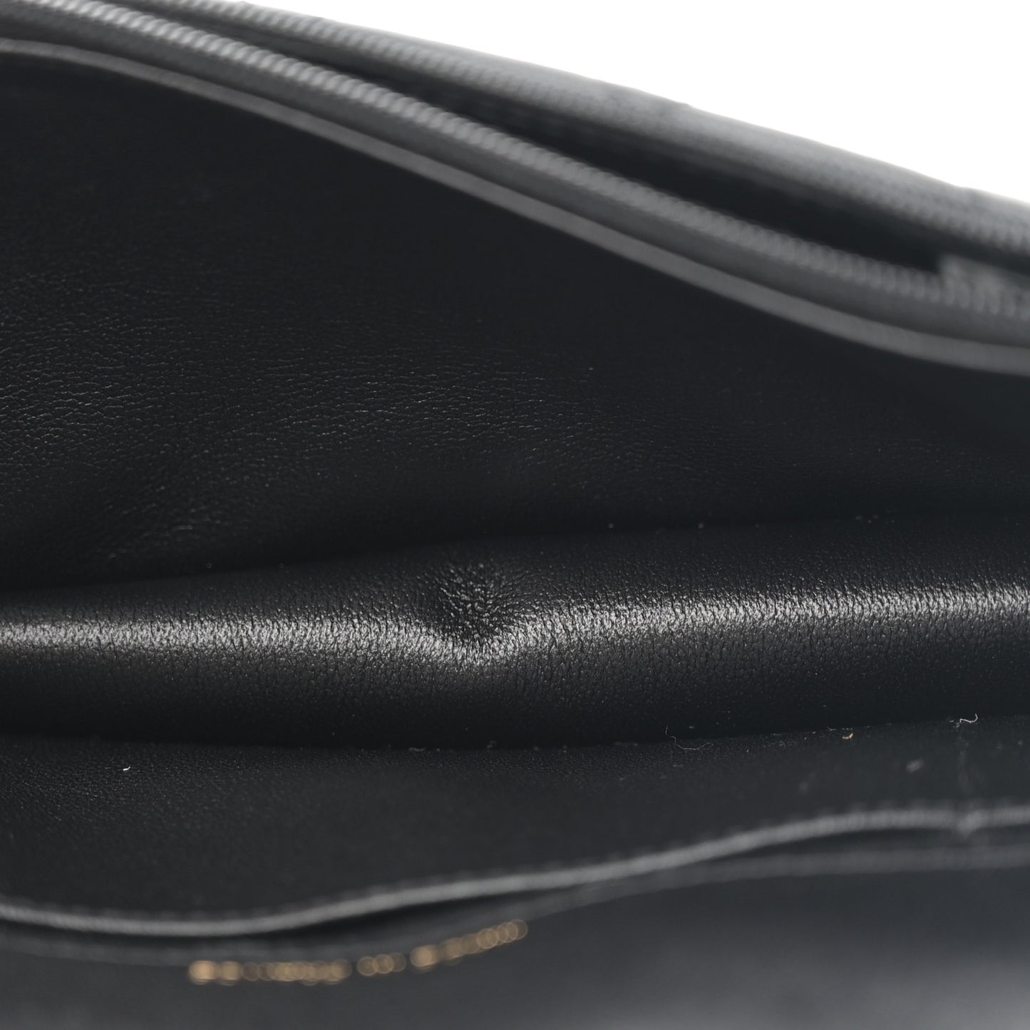 Lambskin Quilted Flap Phone Holder With Chain Black