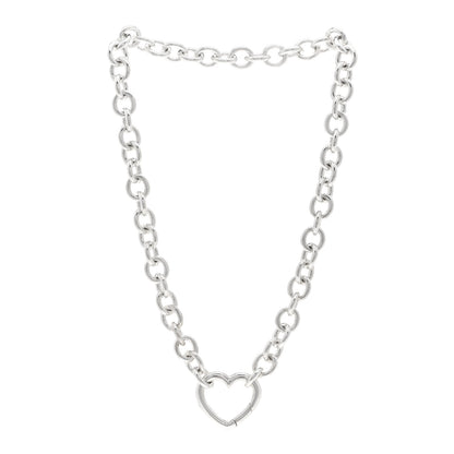 Tiffany Sterling Silver Heart Clasp Choker Necklace 3 of 4