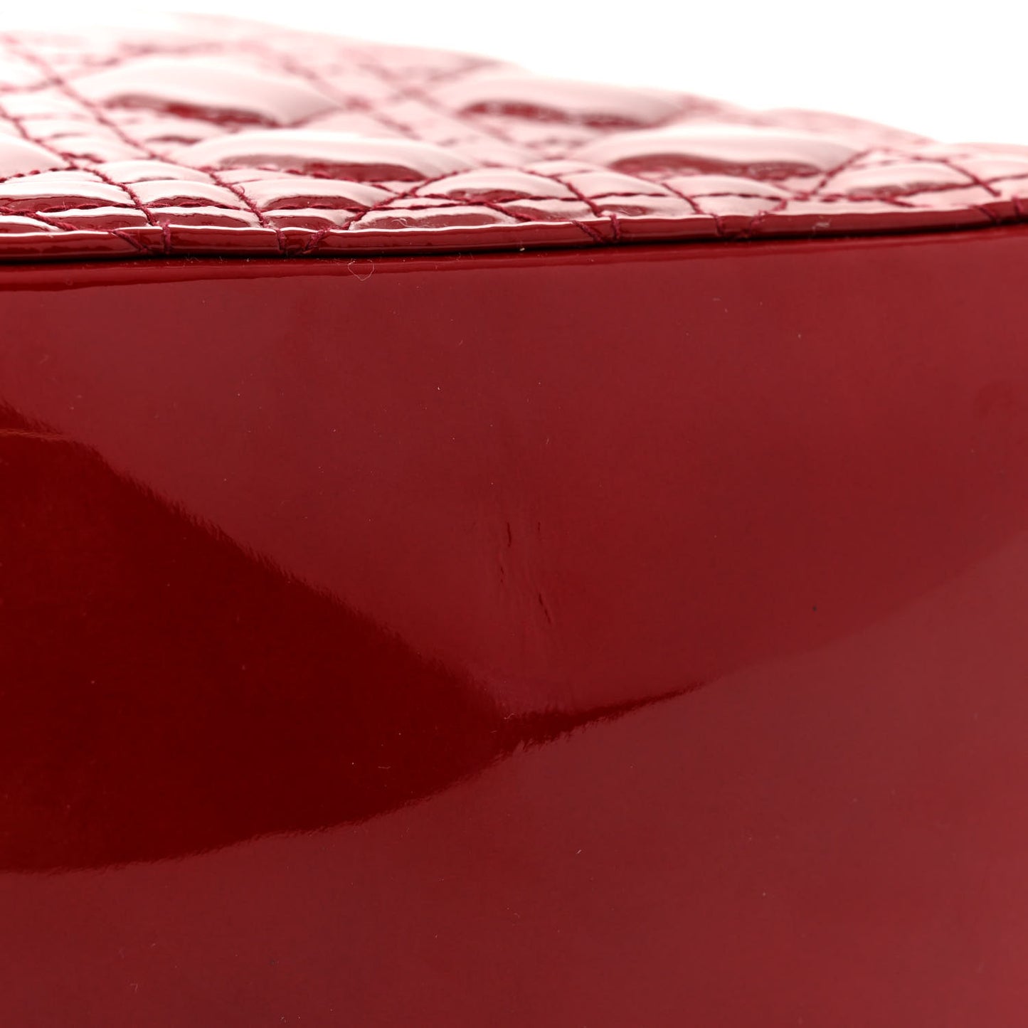 Patent Cannage Large Lady Dior Red