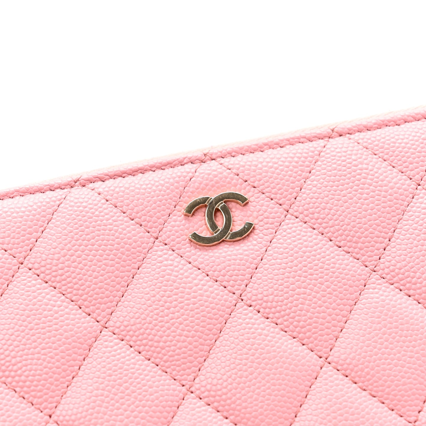 Caviar Quilted Large Gusset Zip Around Wallet Pink