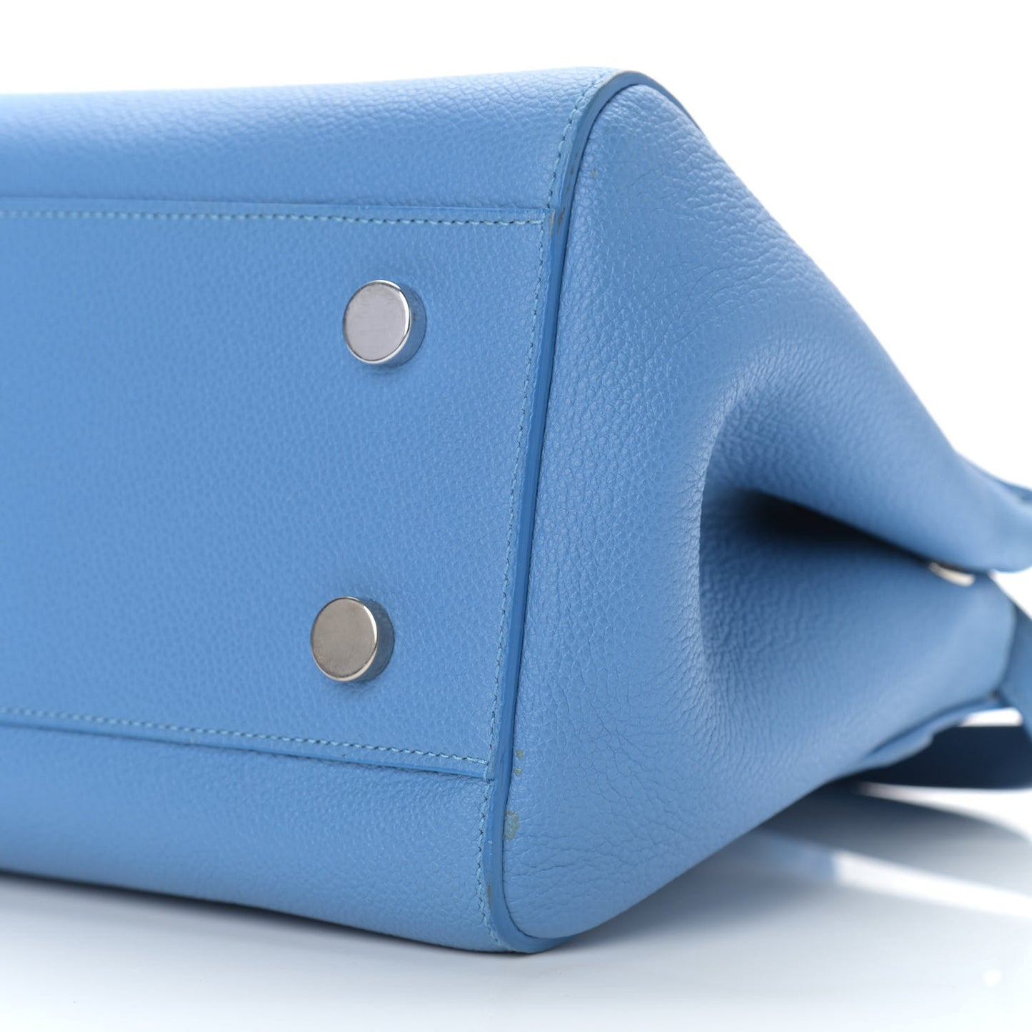 Grained Calfskin Small Rive Gauche Cabas Blue Clair