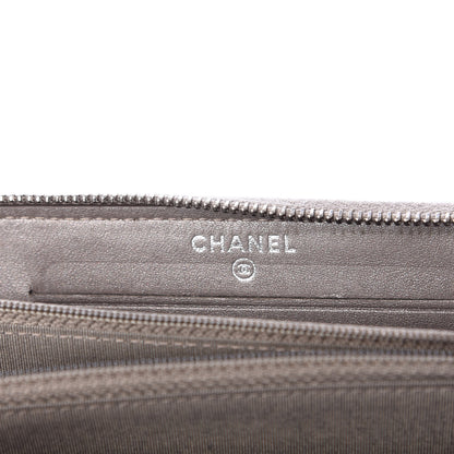Chanel Calfskin Resin Stitched Small Zip Around Wallet Grey 6 of 8