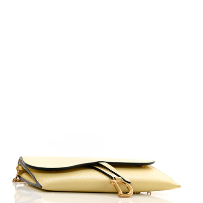 Christian Dior Goatskin Saddle Chain Wallet Pouch Soft Yellow 5 of 12