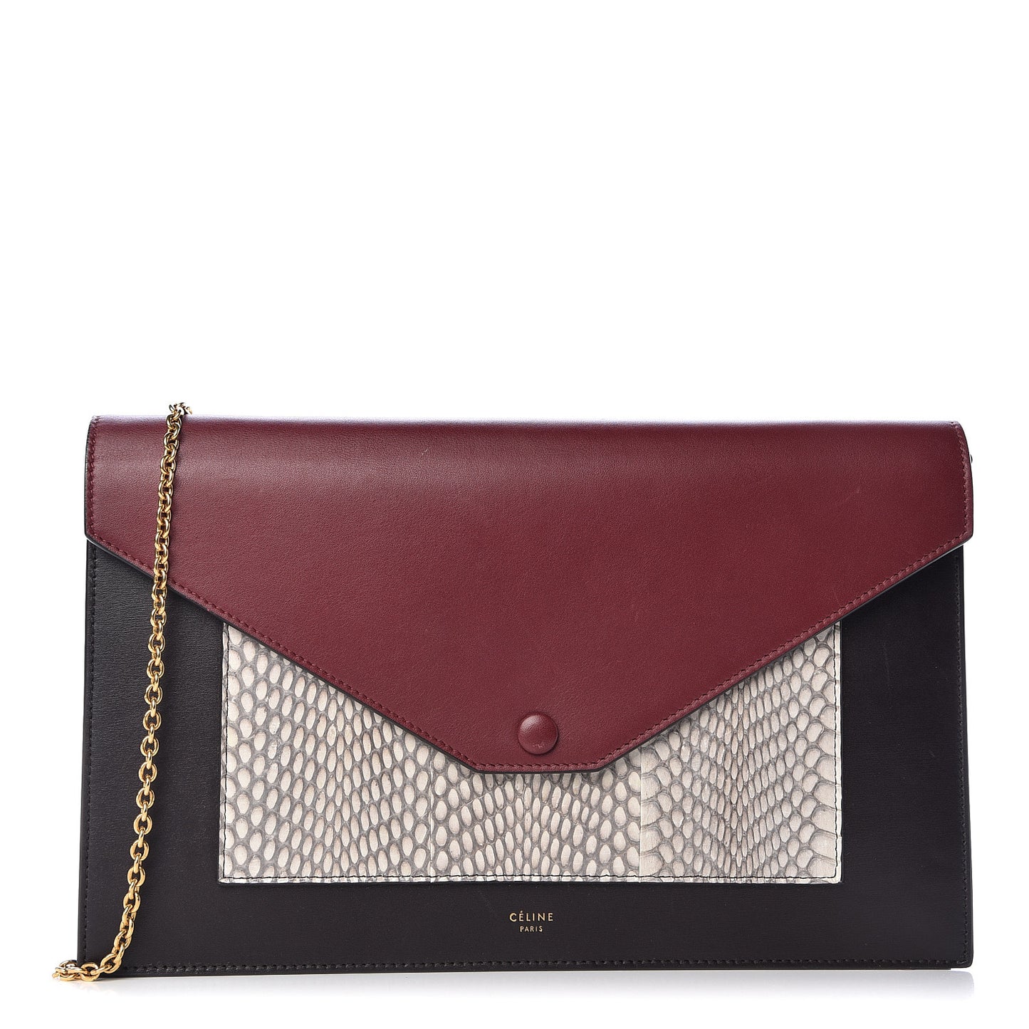 Cobra Shiny Calfskin Clutch On A Chain