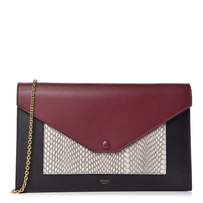 Celine Cobra Shiny Calfskin Clutch On A Chain 1 of 11