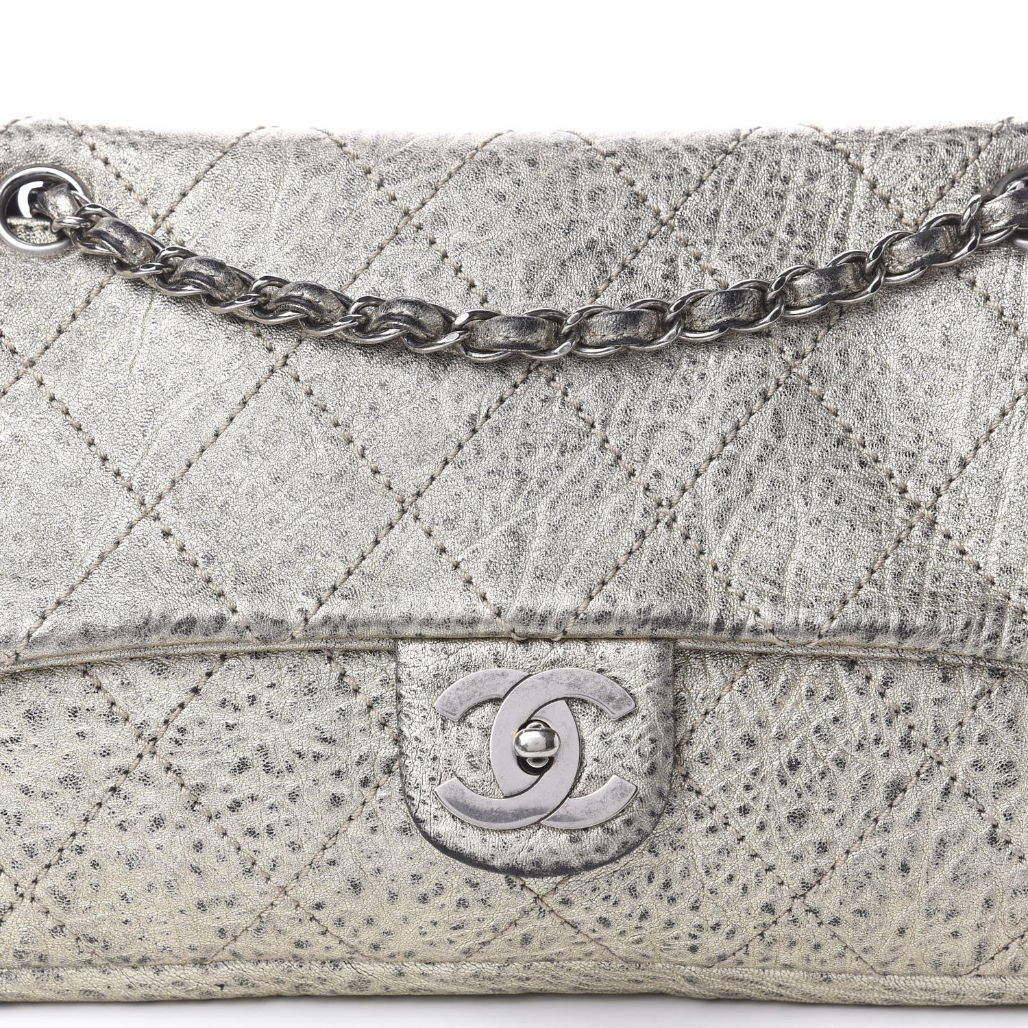 Chanel Distressed Metallic Lambskin Quilted Le Marais Ligne Flap Gold 16 of 16