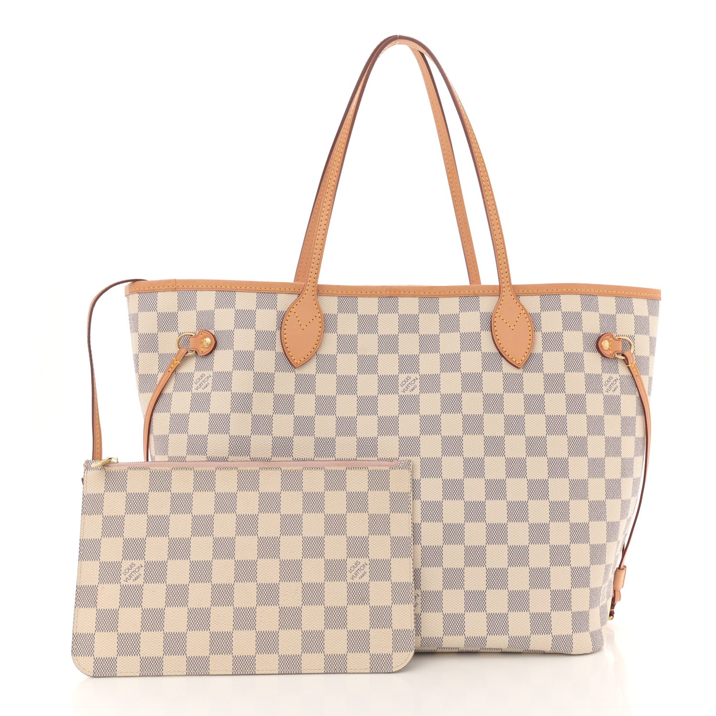Damier Azur Neo Neverfull MM Rose Ballerine