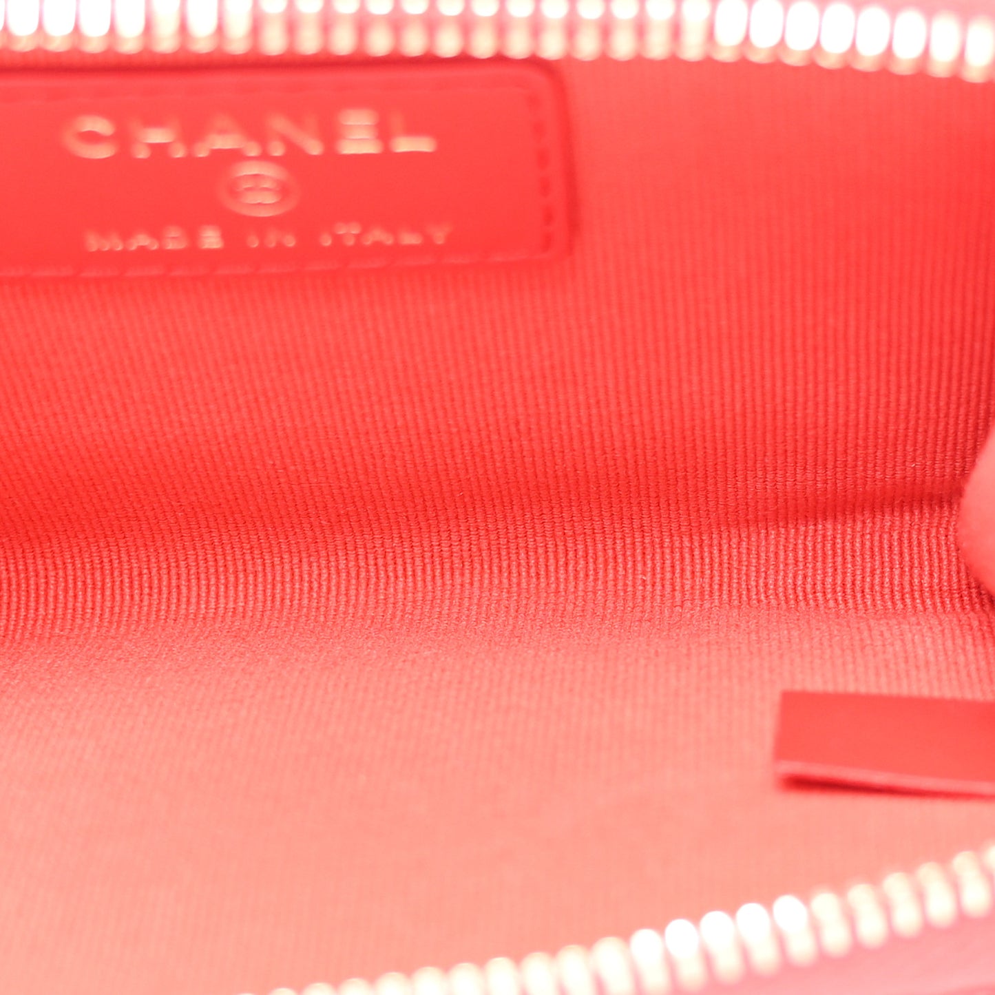 Caviar Quilted Zipped Key Holder Case Red